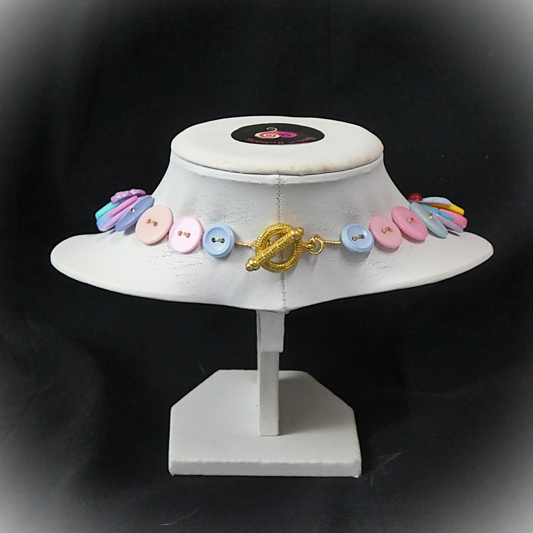 Colourful Button necklace - Tea Time