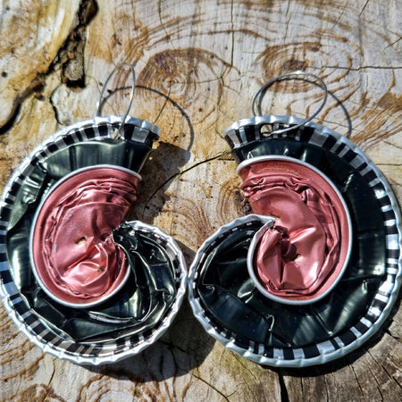 Coffe pod pink big earrings