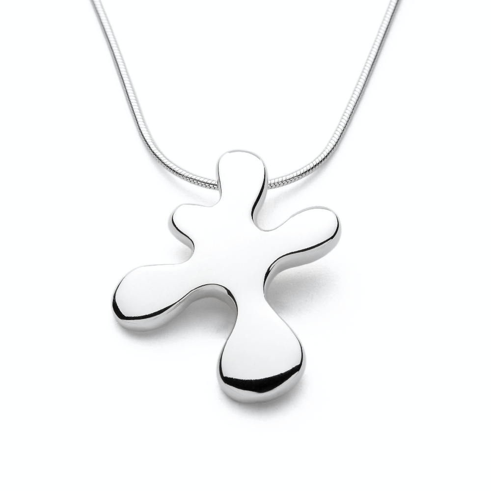 Original Splat - Handmade Sterling Silver Pendant with Snake Chain