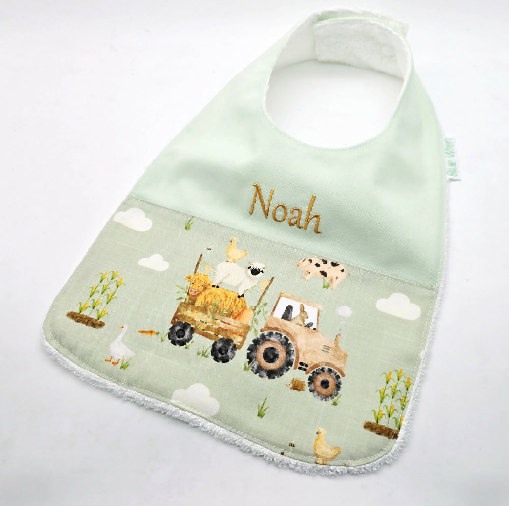 Farmer baby bib