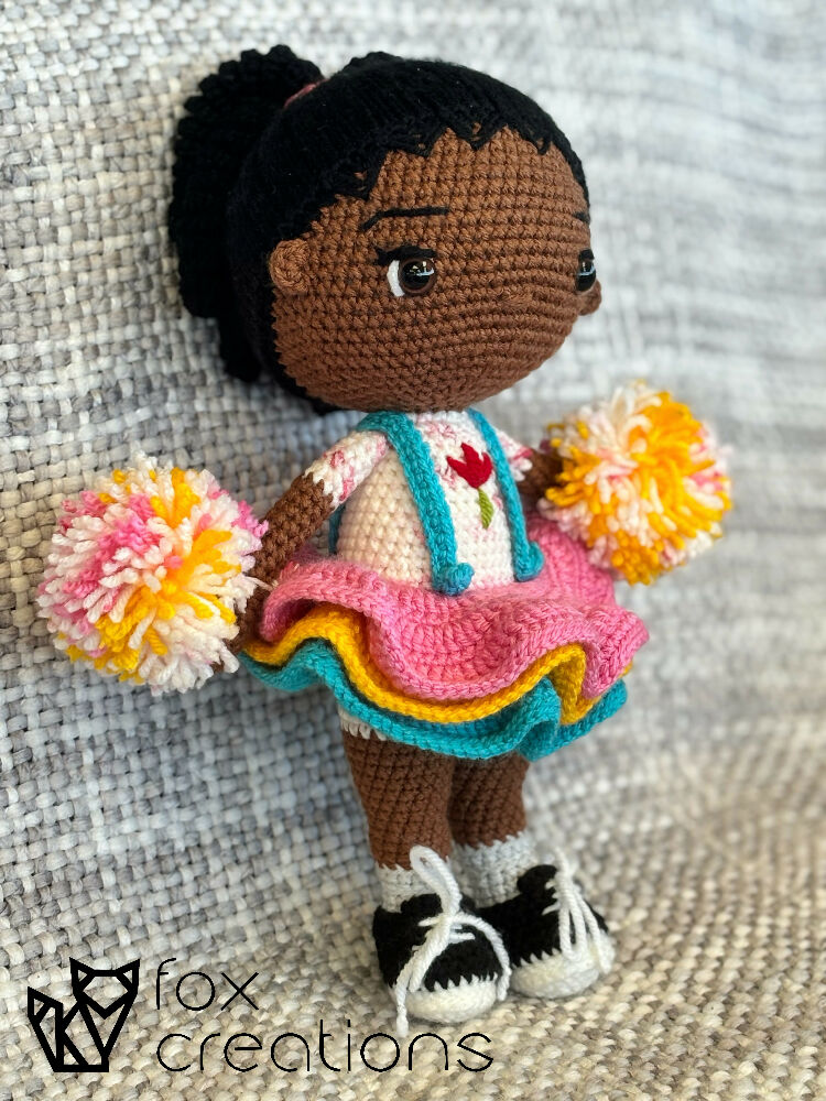 Cheerleader Crochet Doll