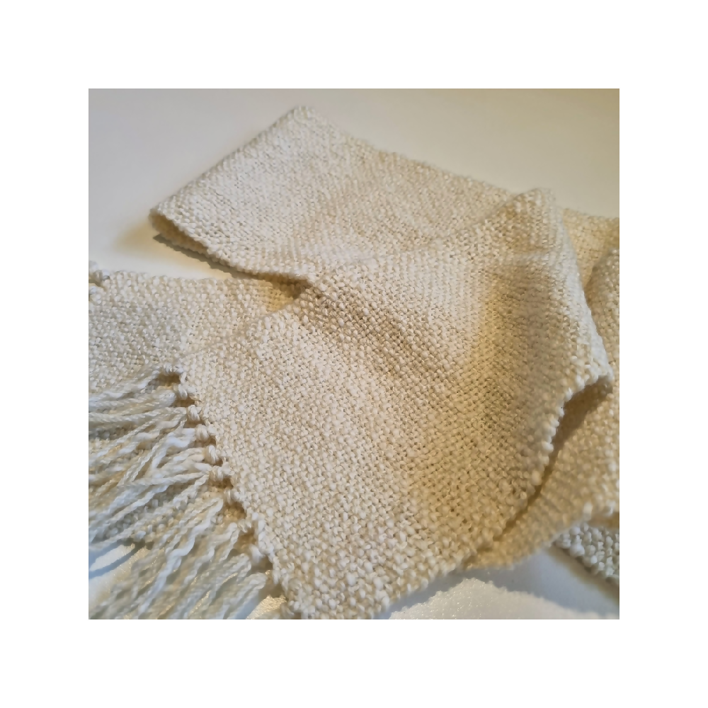 Handwoven wool scarf made with Bendigo Woollen Mill yarn