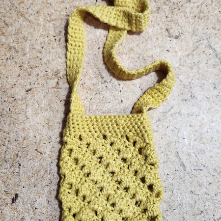 Crochet cellphone bag (mustard)