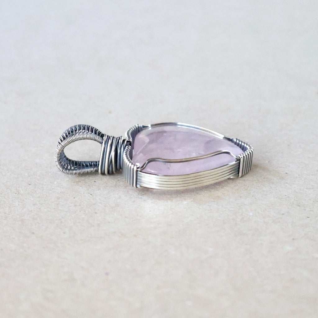Handcrafted Rose Quartz Heart Pendant - Talisman of Self Love