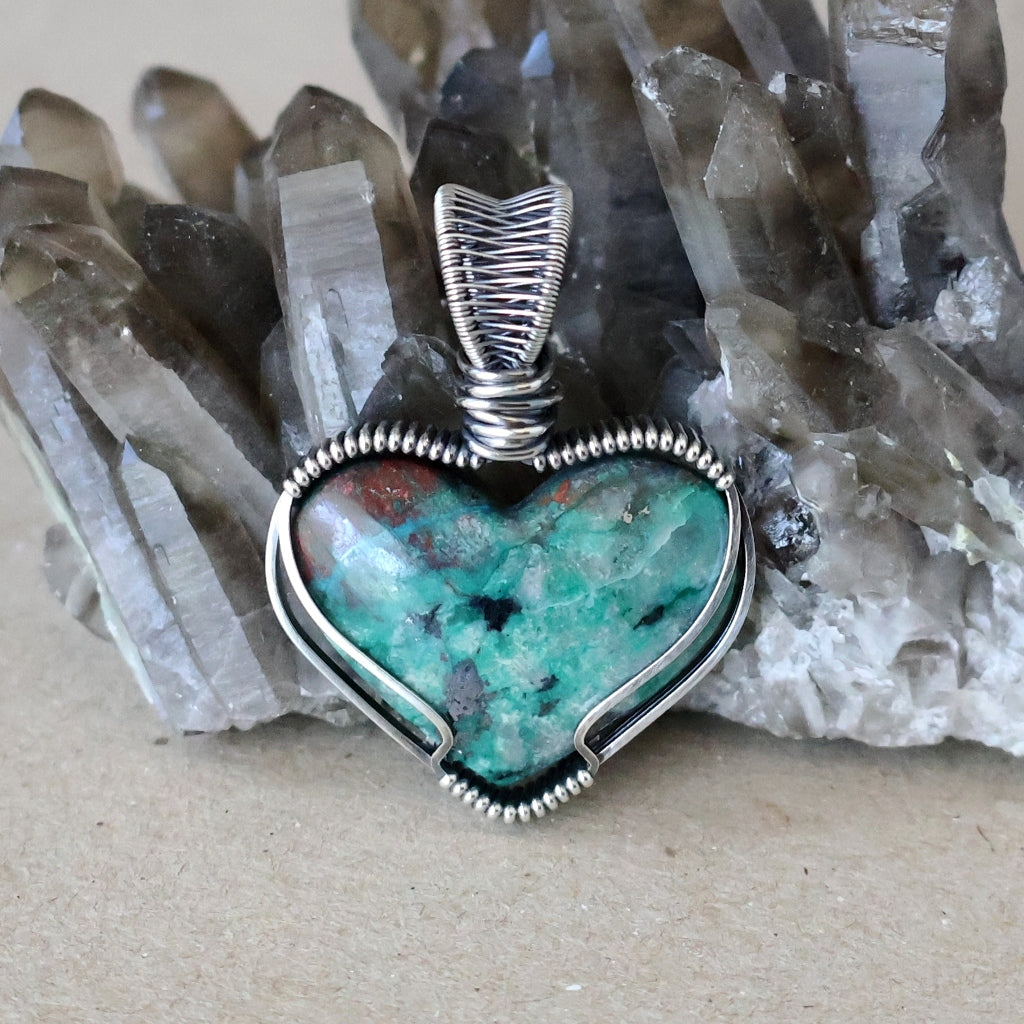 Handcrafted Sonora Sunrise Heart Pendant - Talisman of Feminine Power