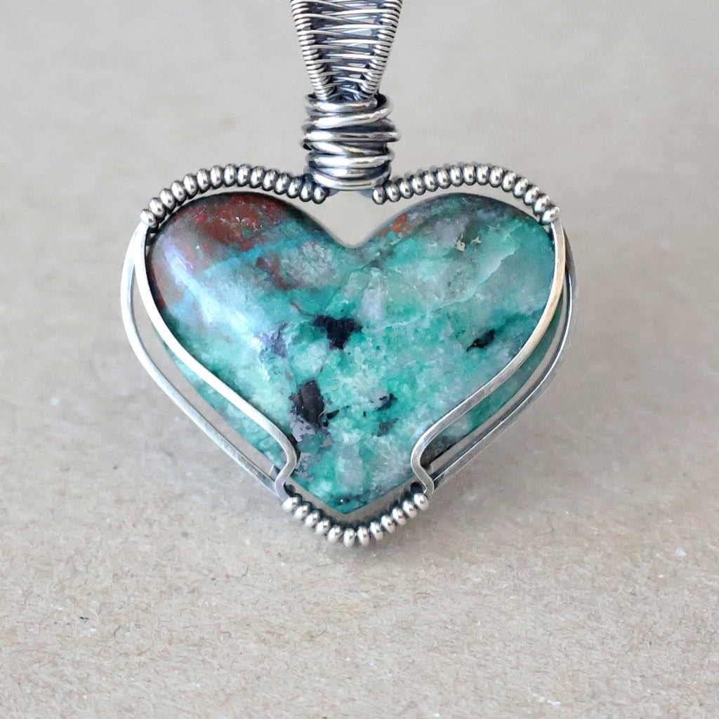 Handcrafted Sonora Sunrise Heart Pendant - Talisman of Feminine Power