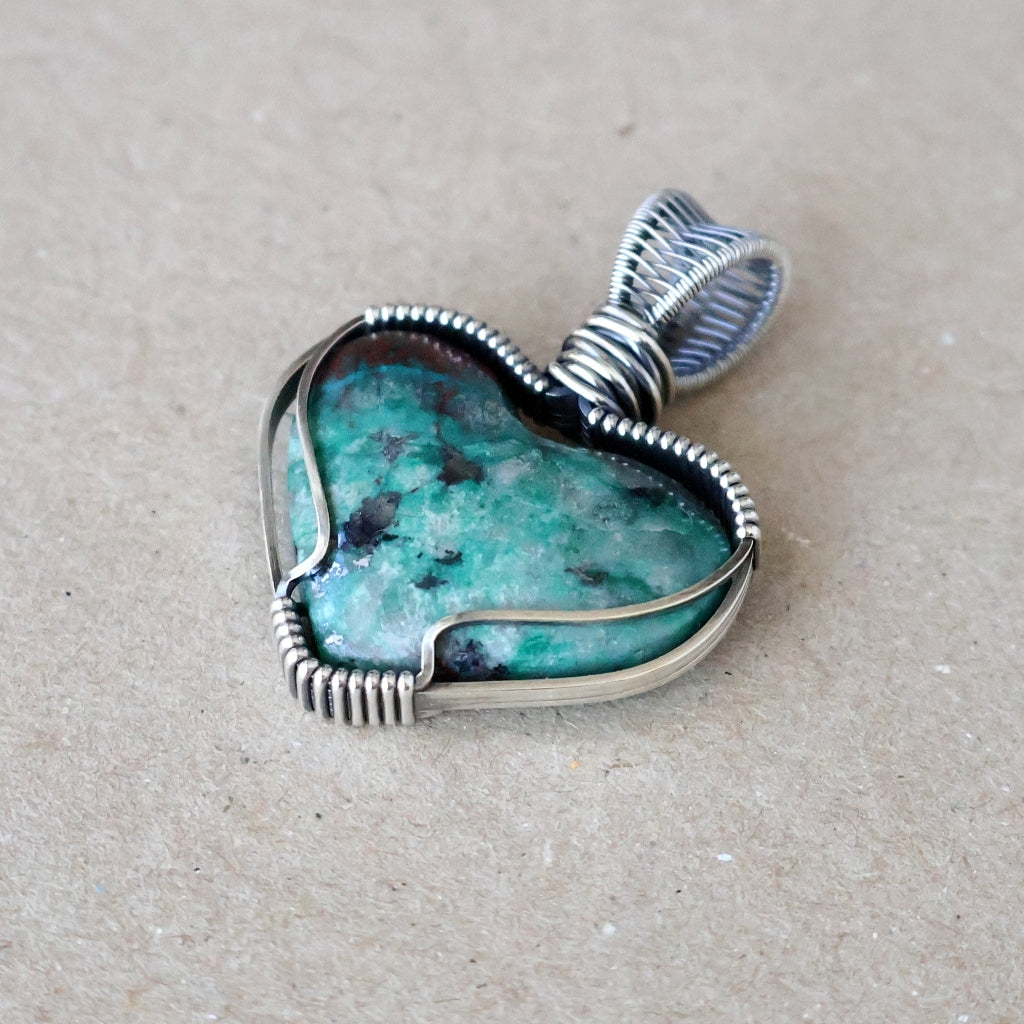 Handcrafted Sonora Sunrise Heart Pendant - Talisman of Feminine Power