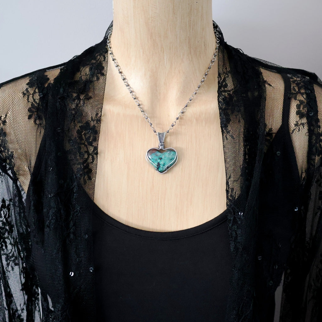 Handcrafted Sonora Sunrise Heart Pendant - Talisman of Feminine Power