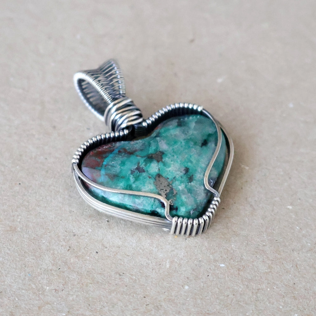 Handcrafted Sonora Sunrise Heart Pendant - Talisman of Feminine Power