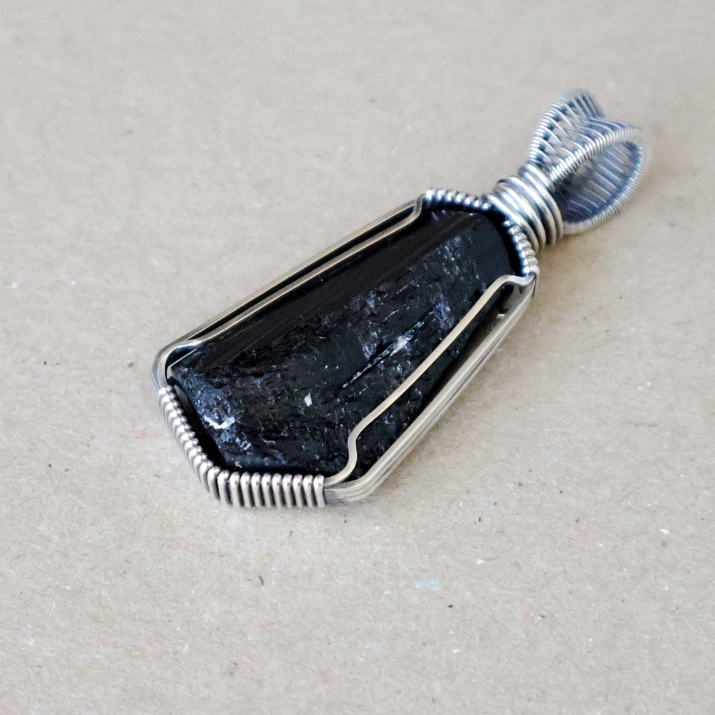 Handcrafted Black Tourmaline Pendant - Talisman of Protection and Purification