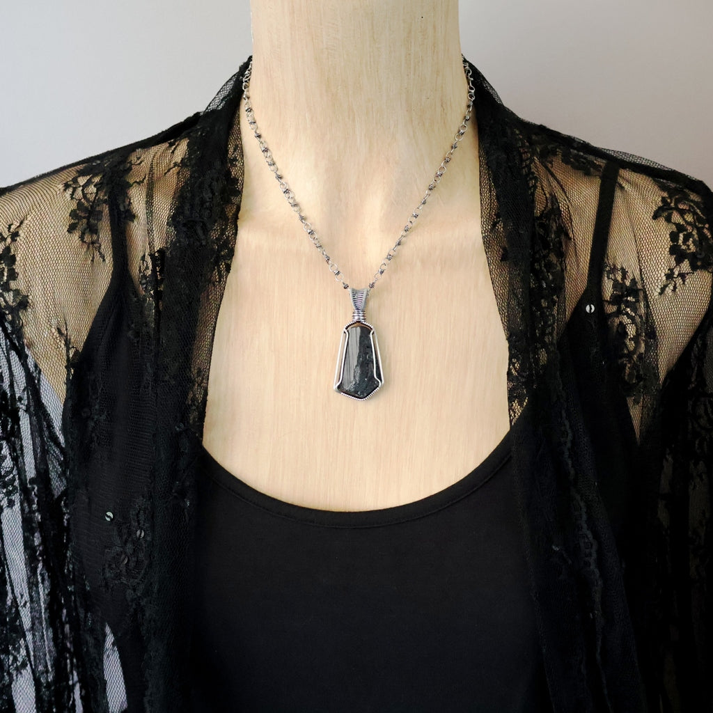 Handcrafted Black Tourmaline Pendant - Talisman of Protection and Purification