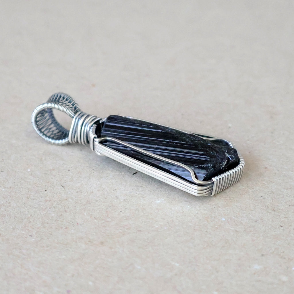 Handcrafted Black Tourmaline Pendant - Talisman of Protection and Purification