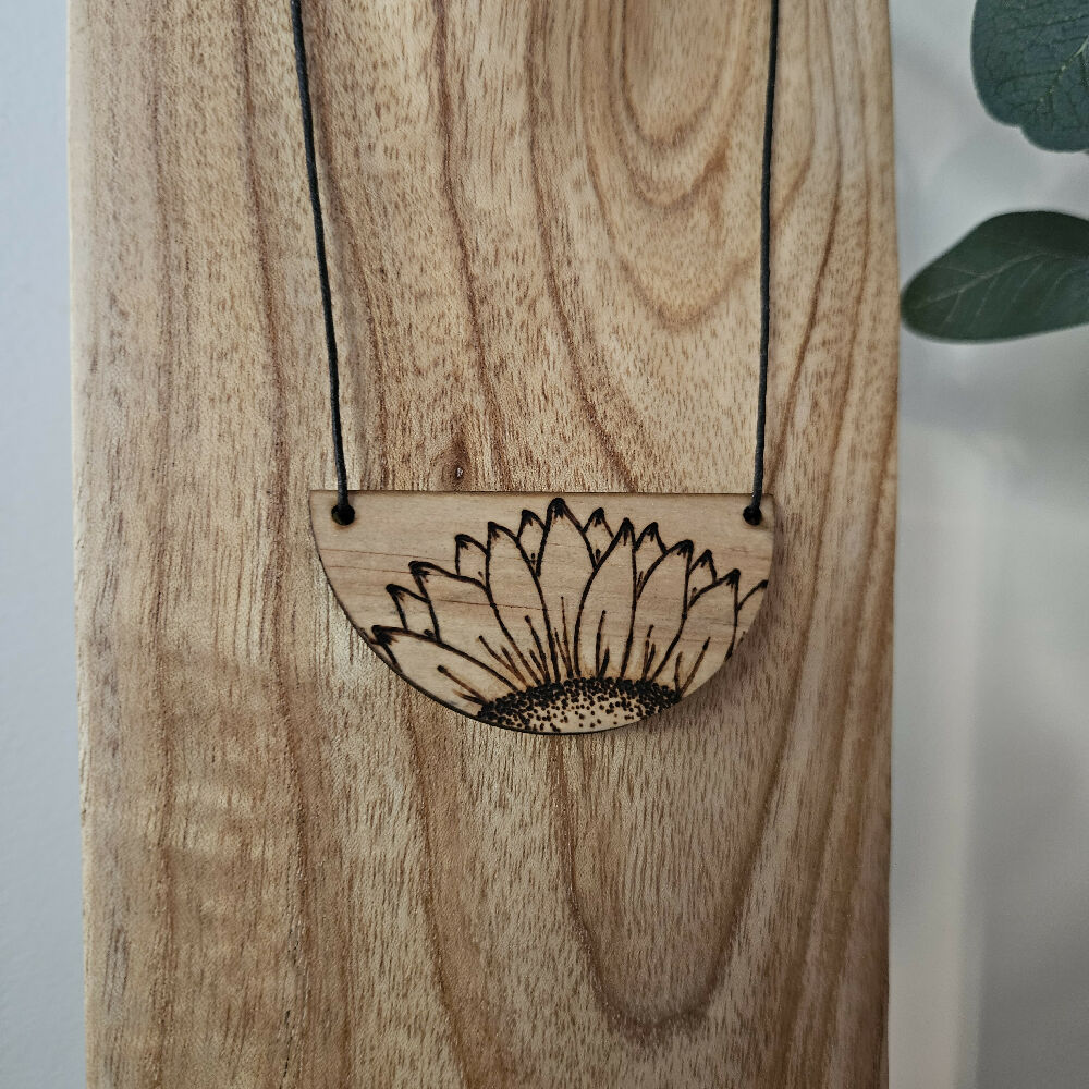 wooden necklaces - the katie collective - sunflower