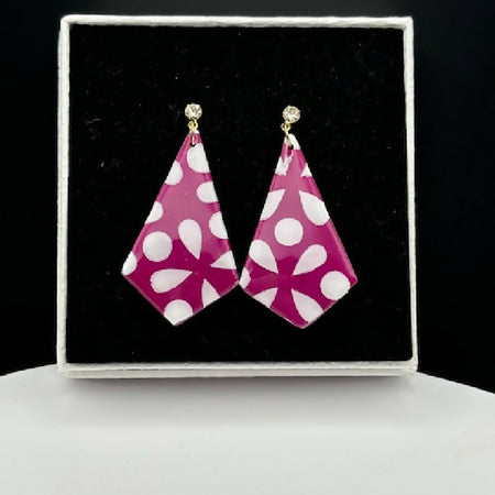 Bold Magenta Daisy Stud Earrings