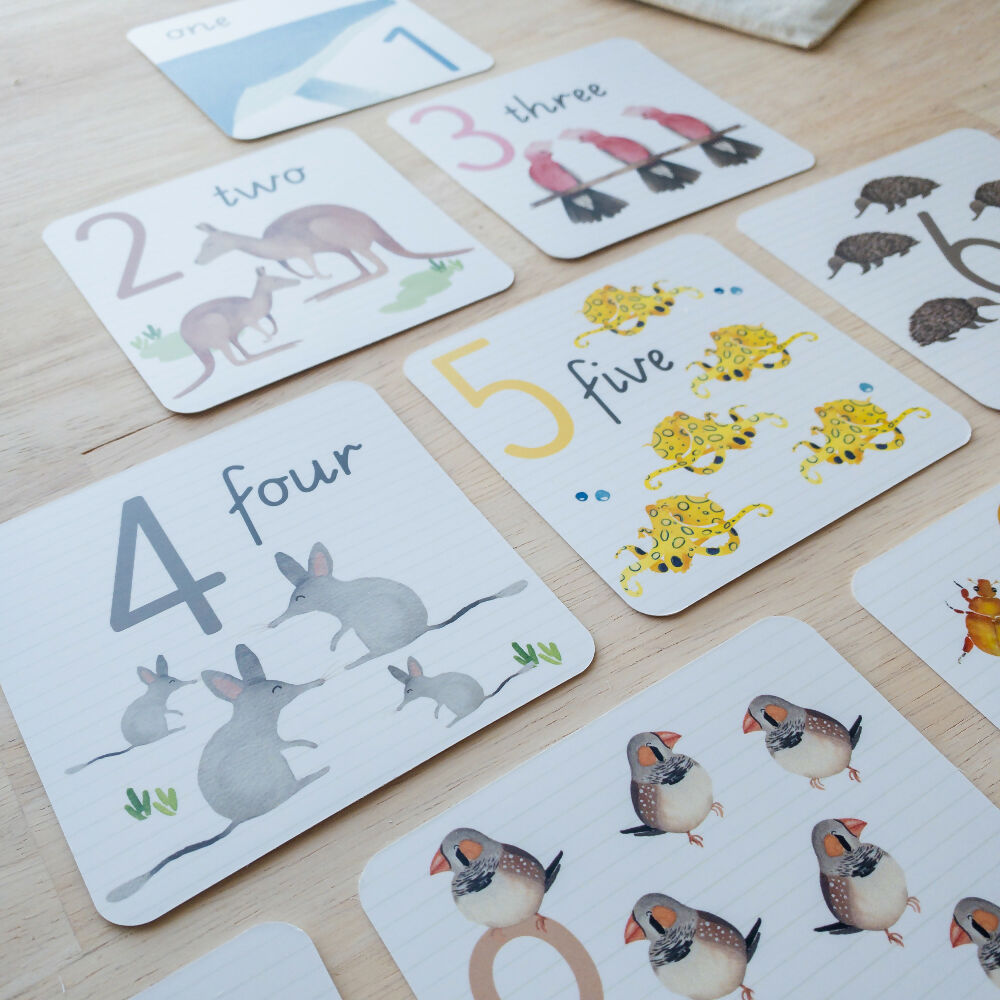 Educational-flashcards-Australian-animal-numbers4@happylazuly