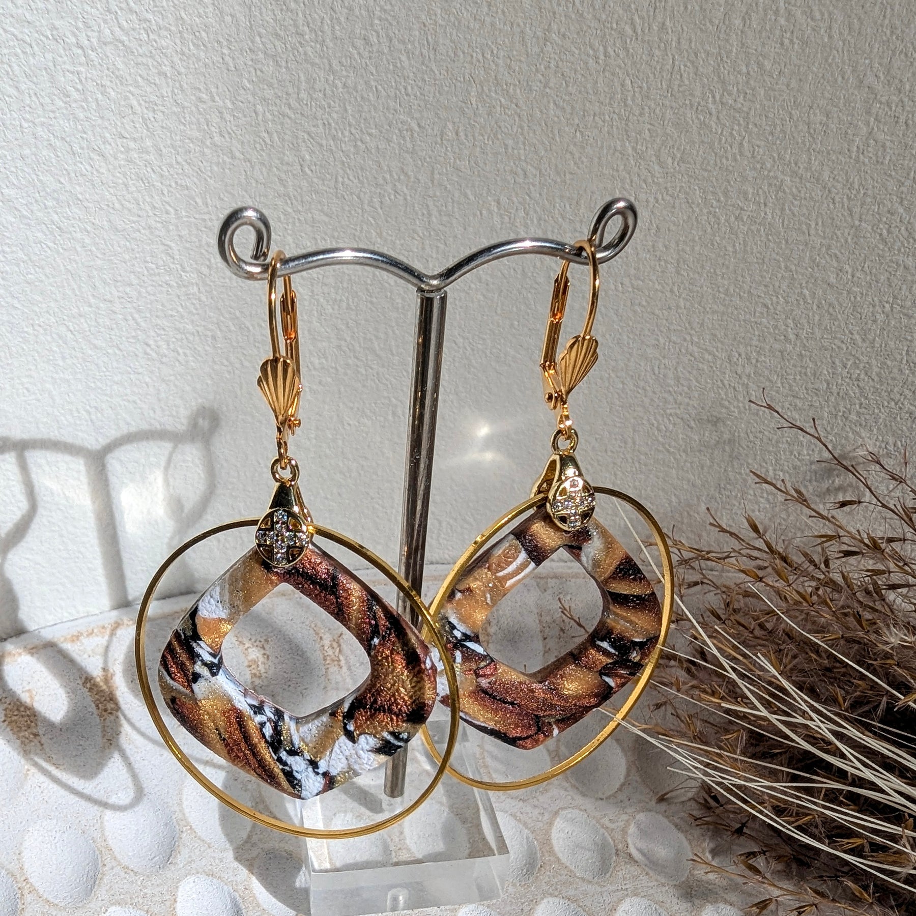 Gold Finished Pendant and Earring Set. Free Shipping