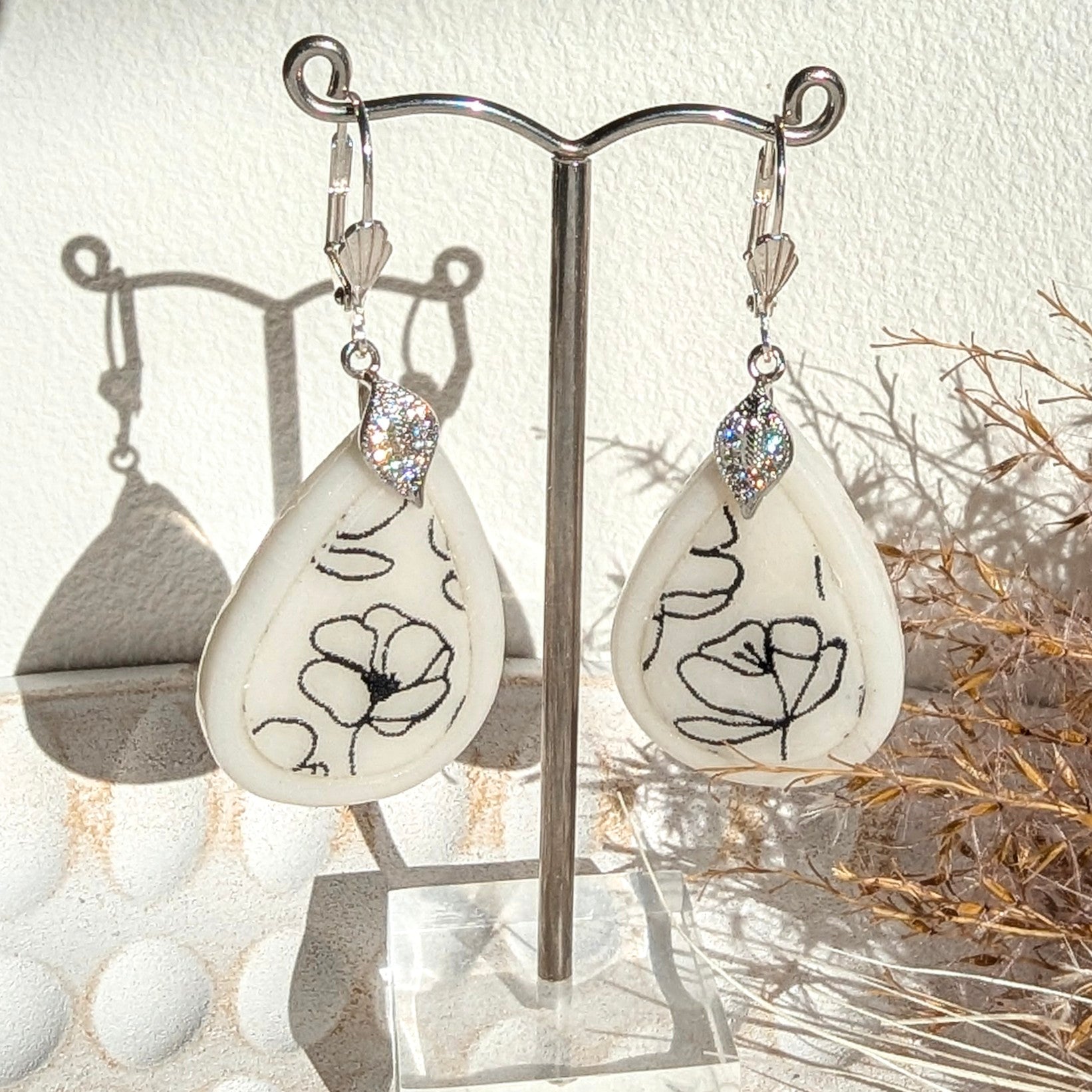 Delicate Floral Drop Earrings. Free shipping!