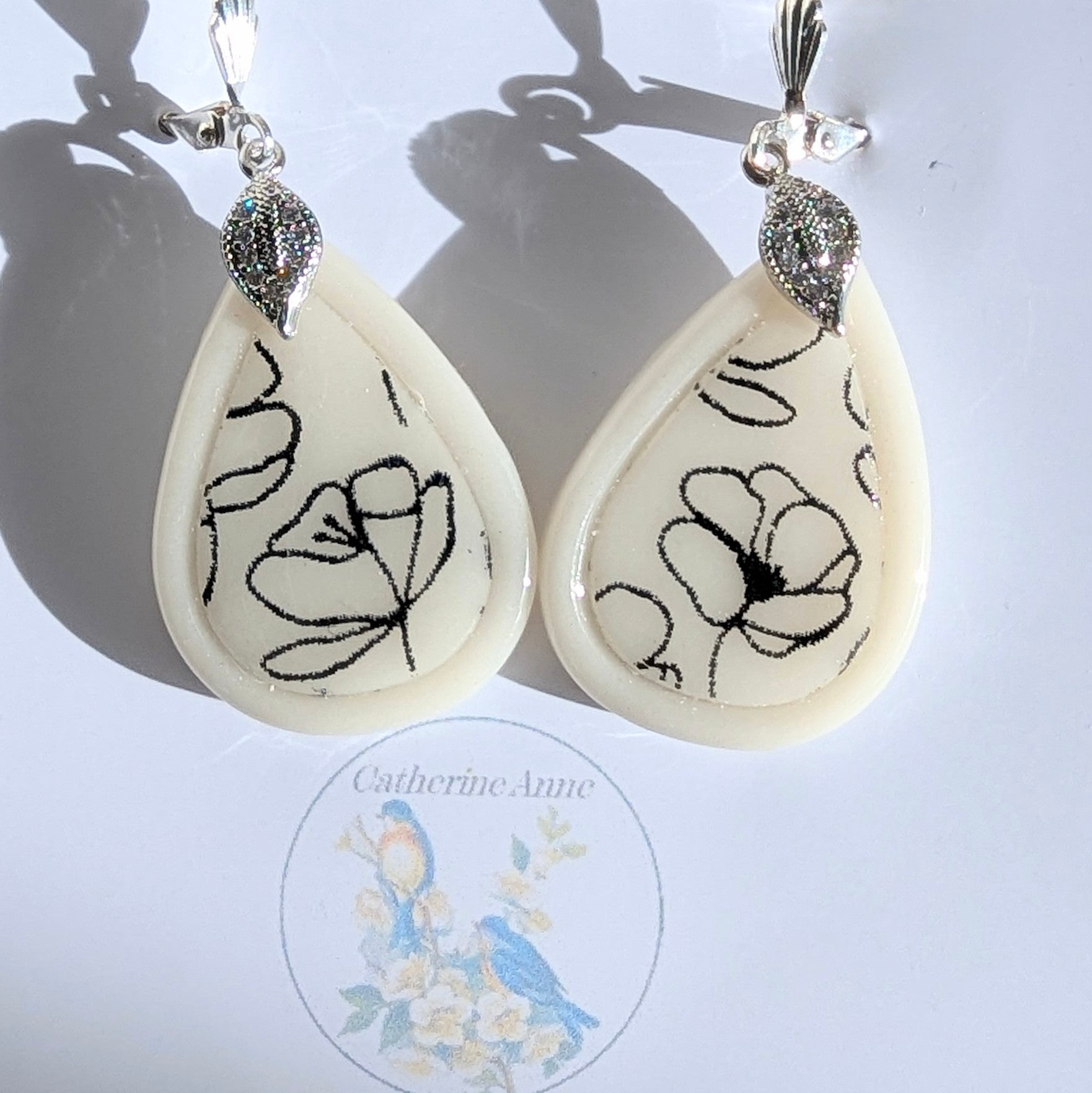 Delicate Floral Drop Earrings. Free shipping!