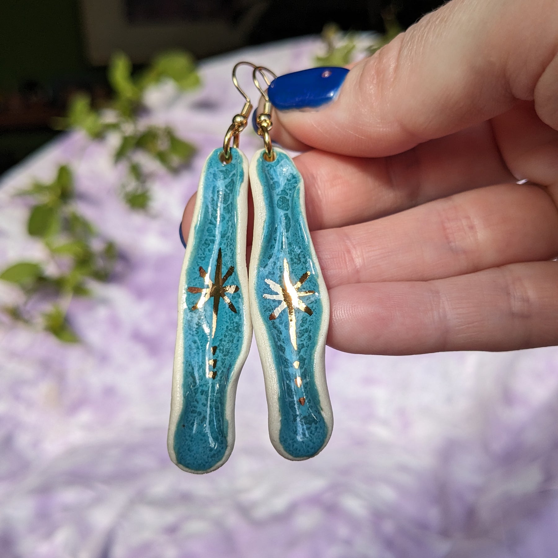 Ceramic Star Vulva Earrings