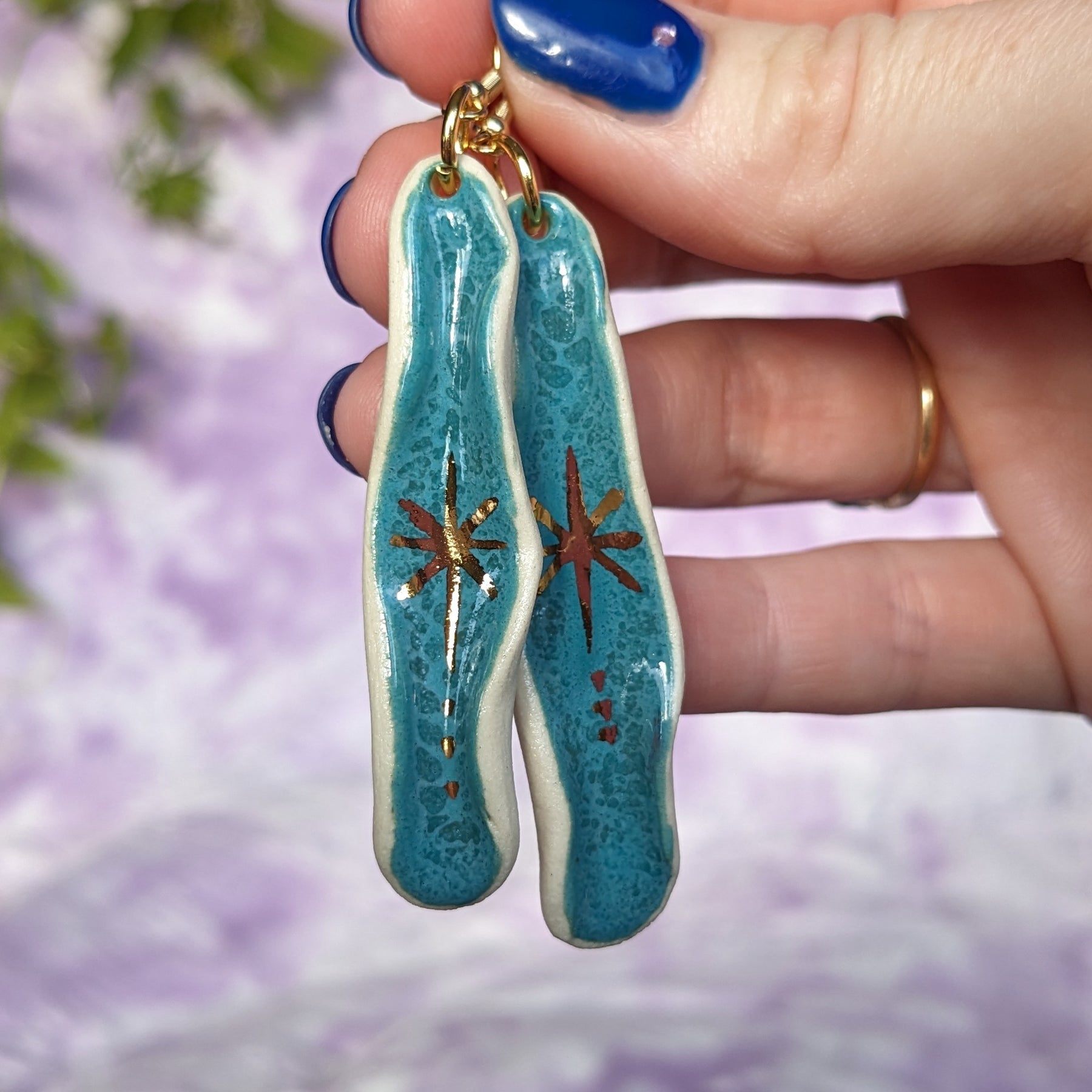 Ceramic Star Vulva Earrings