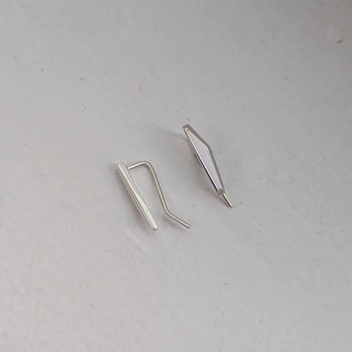 handmade geometric faceted earrings