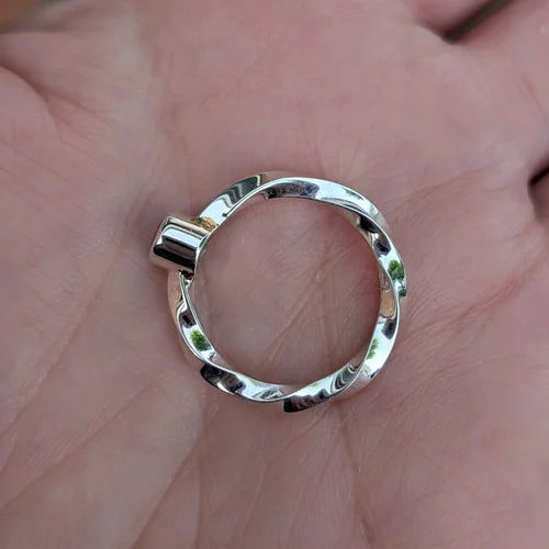 handmade rhodolite garnet twisted ring | dress ring