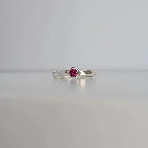 handmade rhodolite garnet twisted ring | dress ring