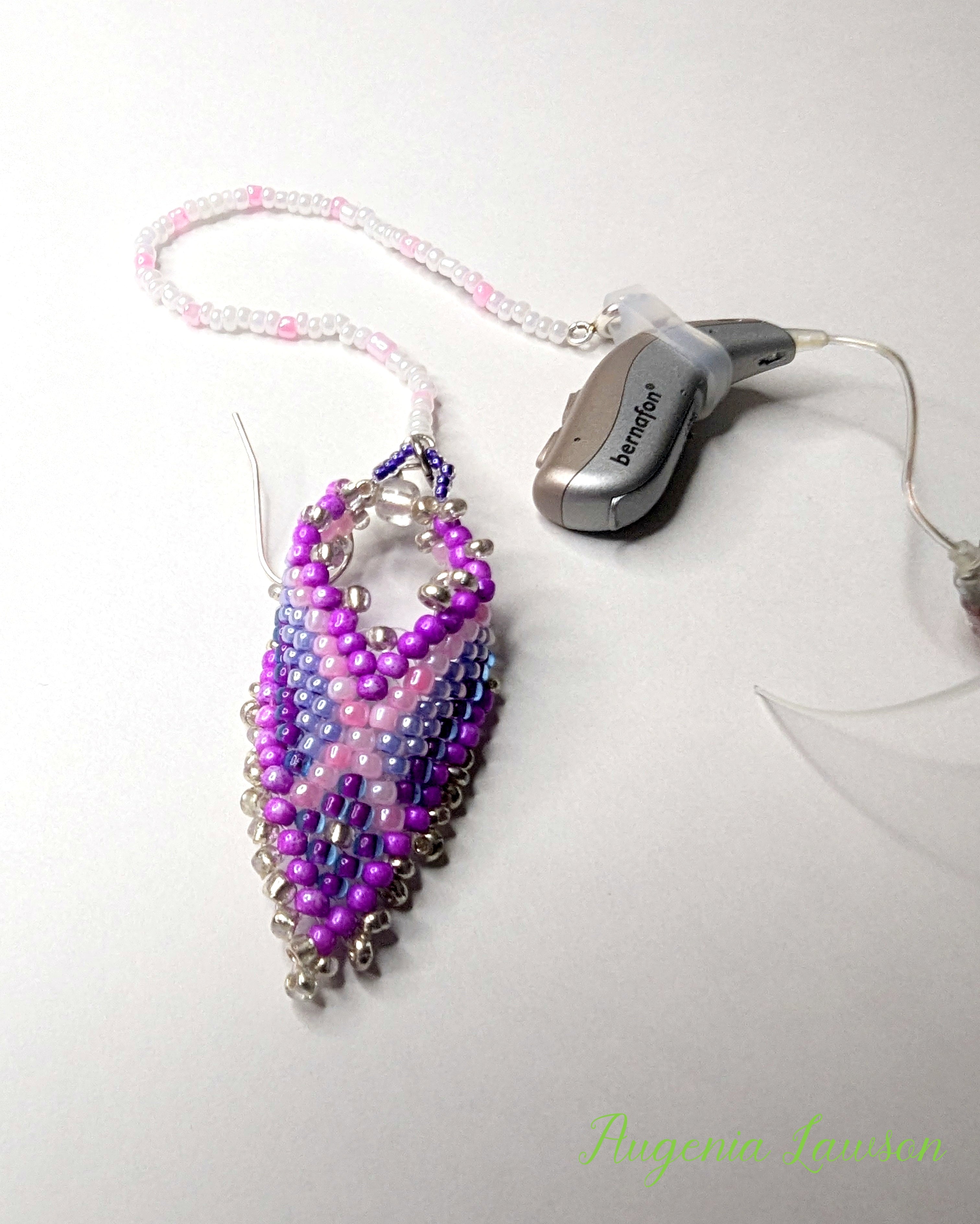Beaded Hearing Aid Jewellery with Safety Link