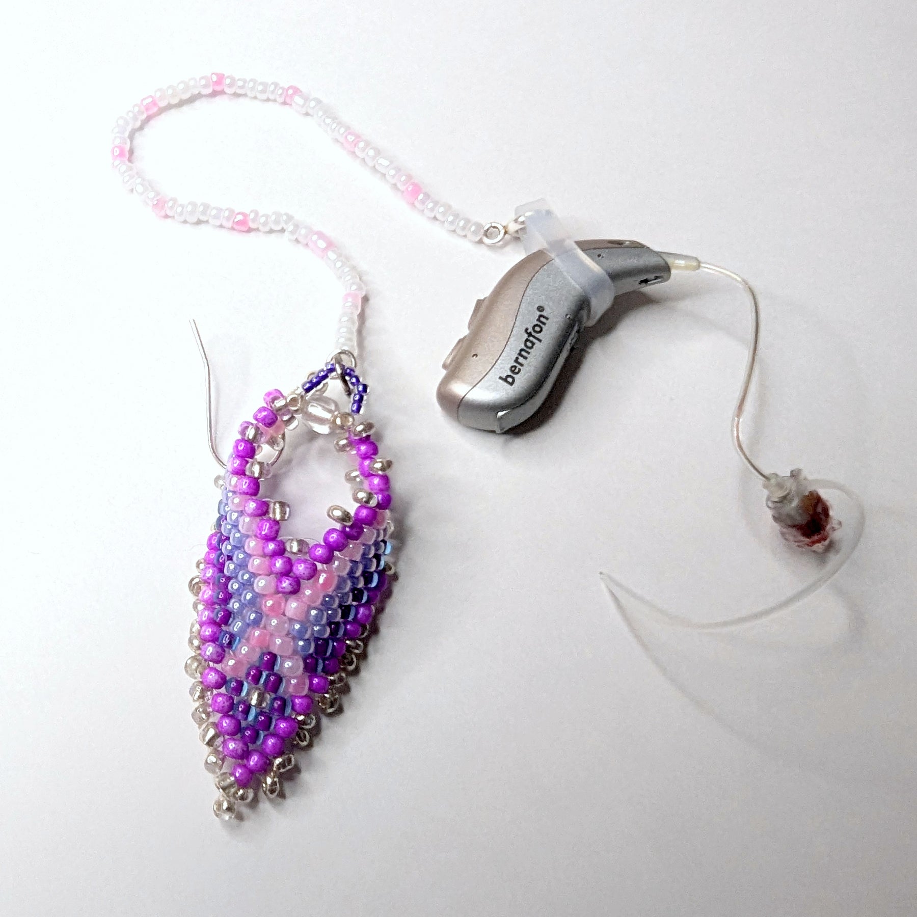 Beaded Hearing Aid Jewellery with Safety Link