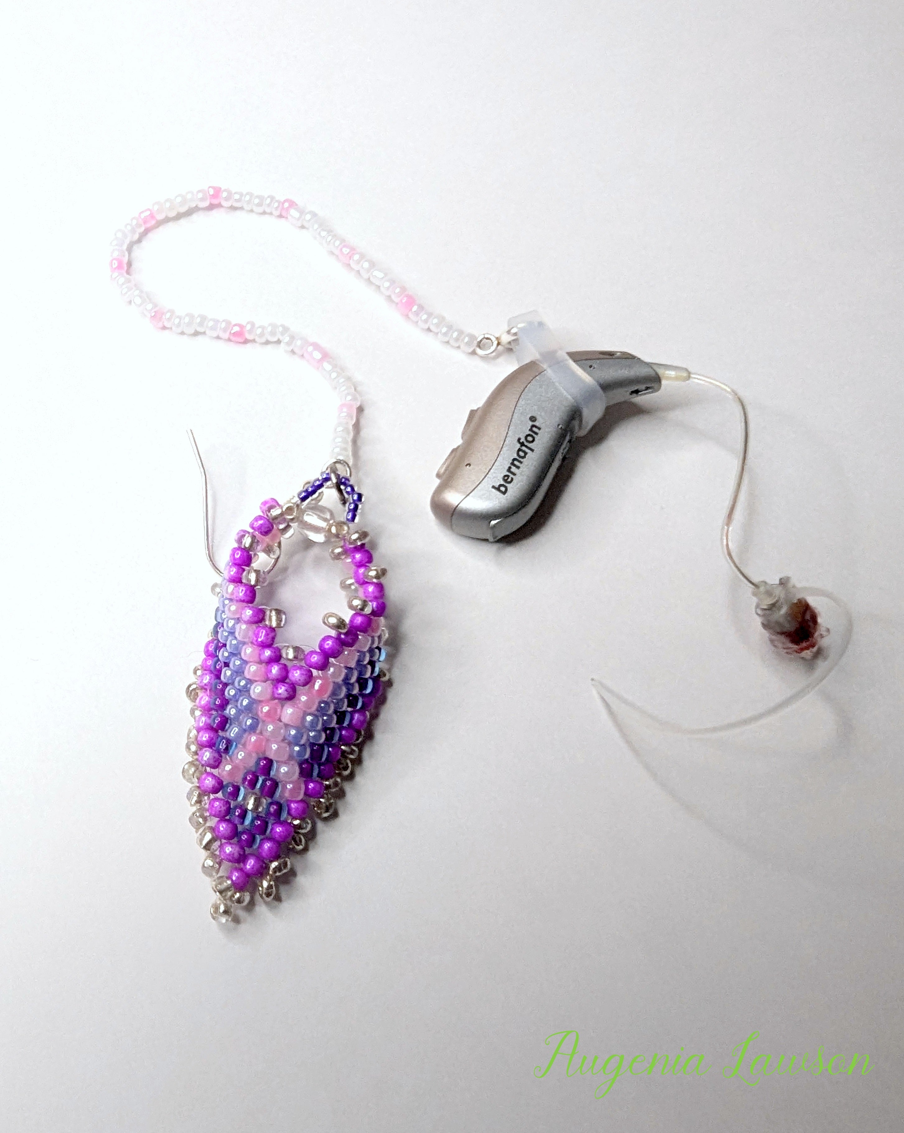 Beaded Hearing Aid Jewellery with Safety Link