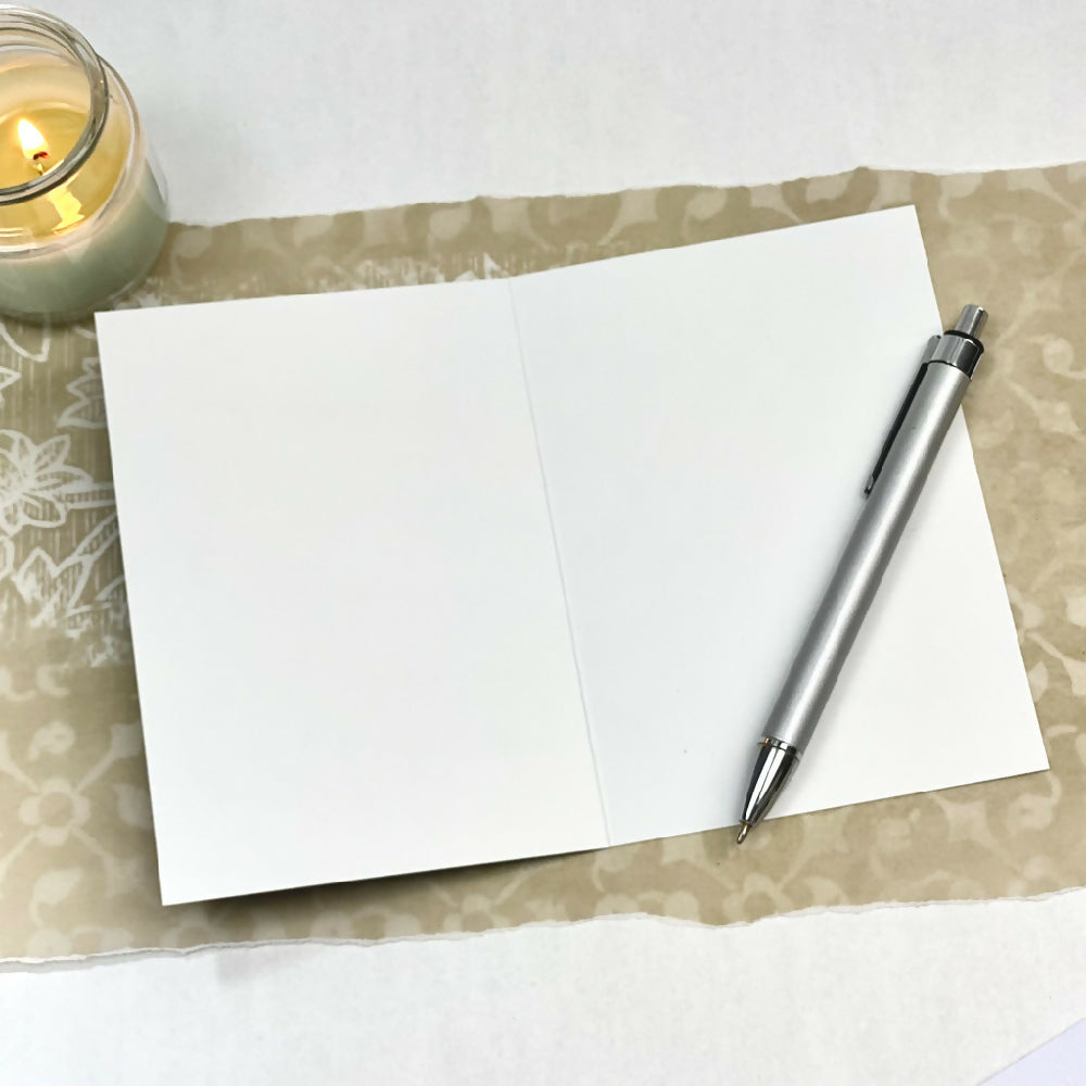 blank inside of card for writing