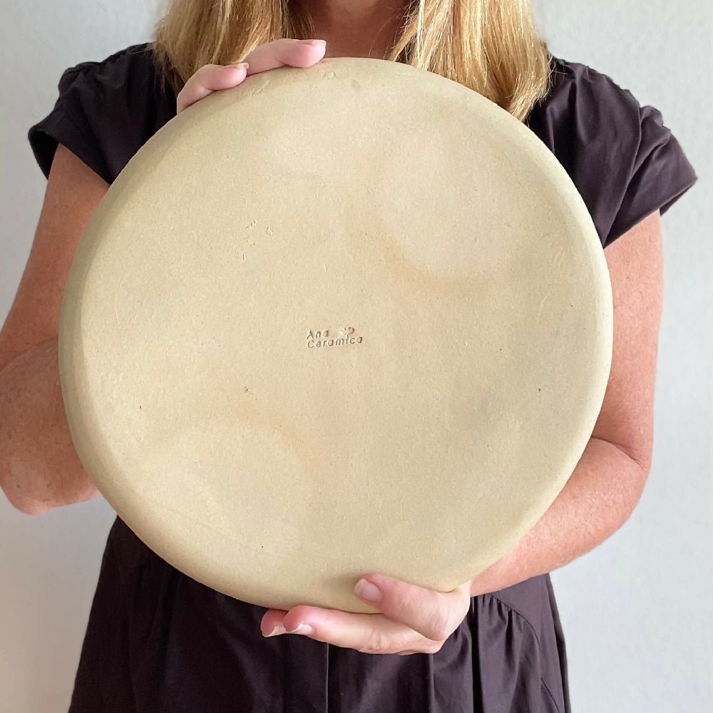 Australian-Ceramic-Artist-Ana-Ceramica-Handmade-Pottery-Ceramics-Home-Decor-Kitchen-and-Dining-Servingware-Handmade-Ceramic-Dinner-Plate-Light-Tan-or-Rich-Warm-Made-to-order-Buy-more-save-more-Handmade-Pottery-Ceramics