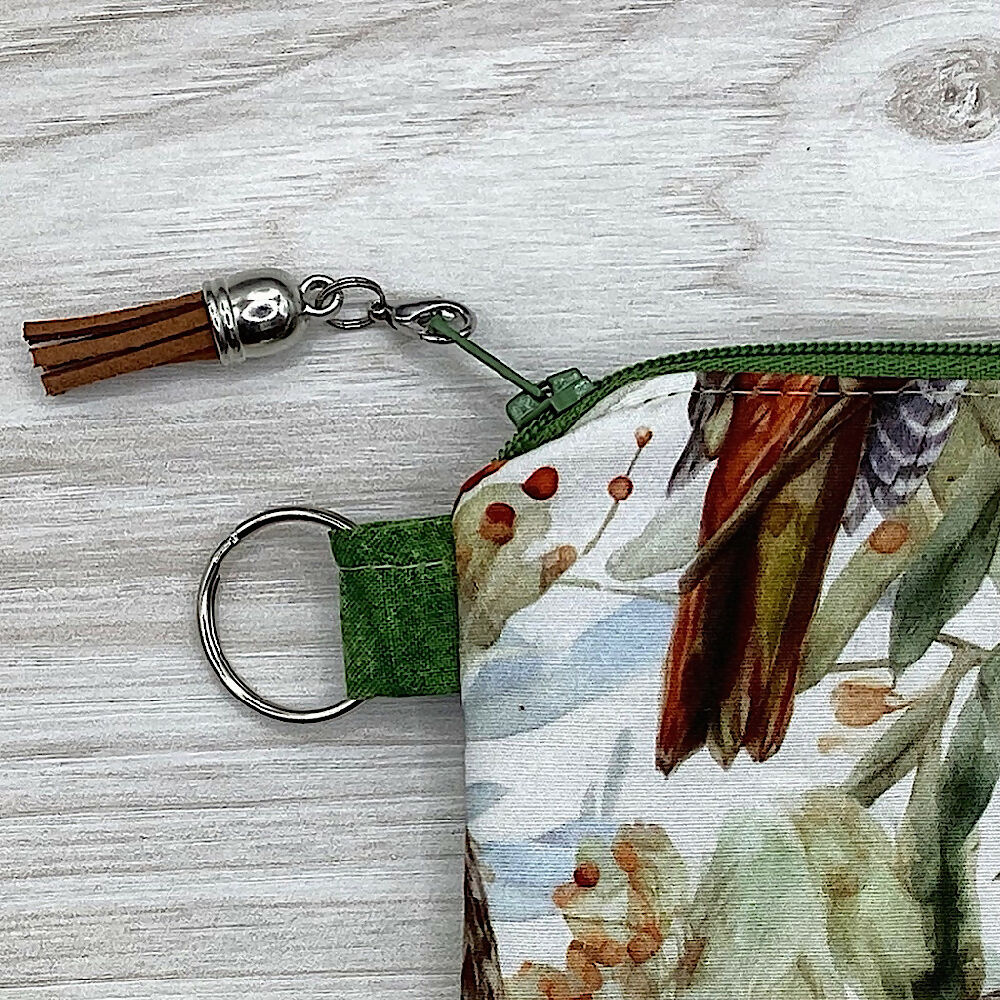 Kookaburras Zip Pouch (21cm x 16cm) Fully lined, lightly padded