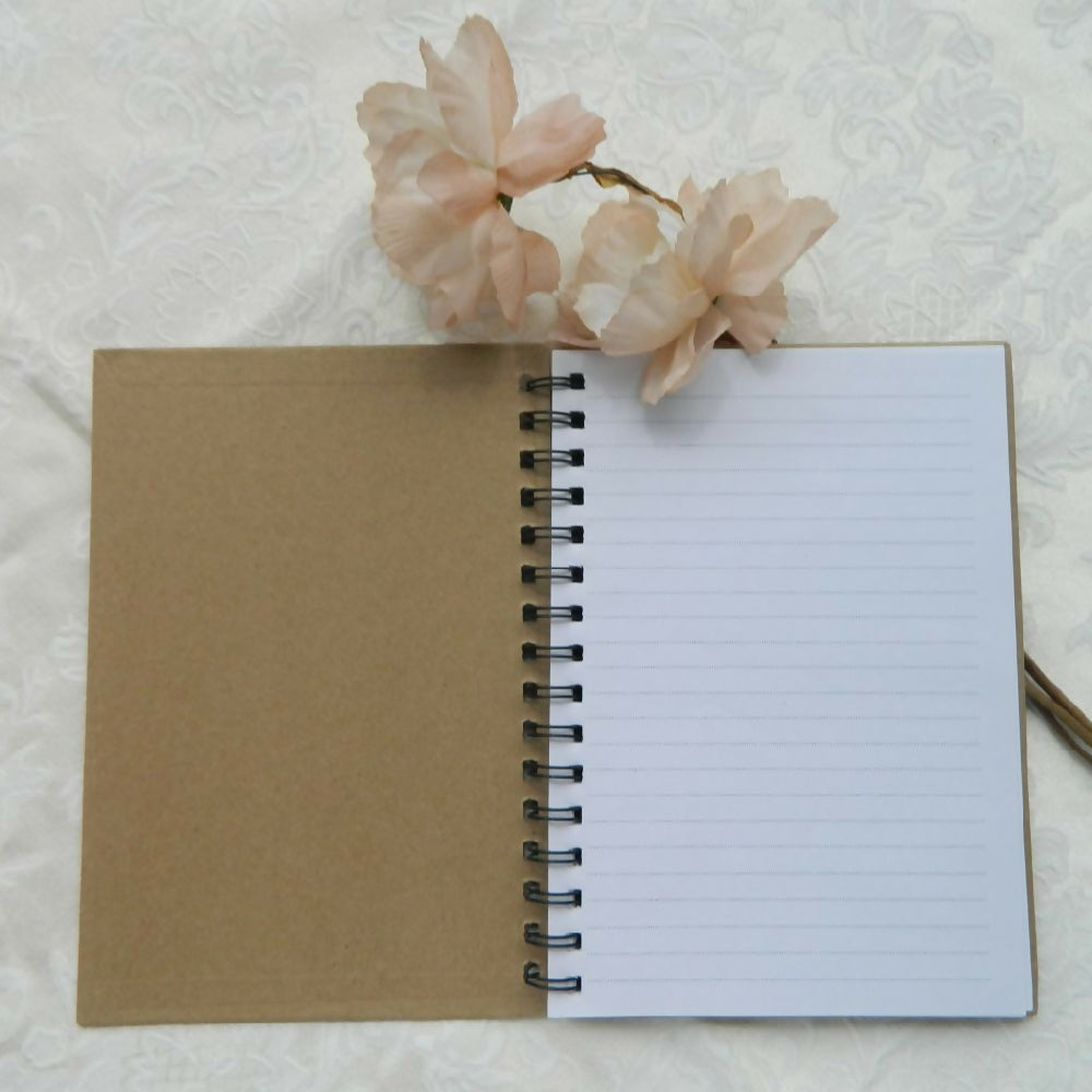 Spiral notebook open