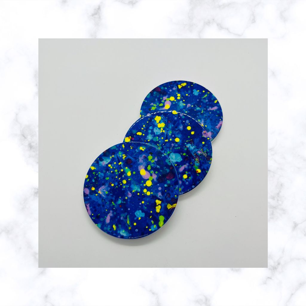 Paint splash Ceramic Coasters (price is per coaster)  | Ready to ship | FREE Postage