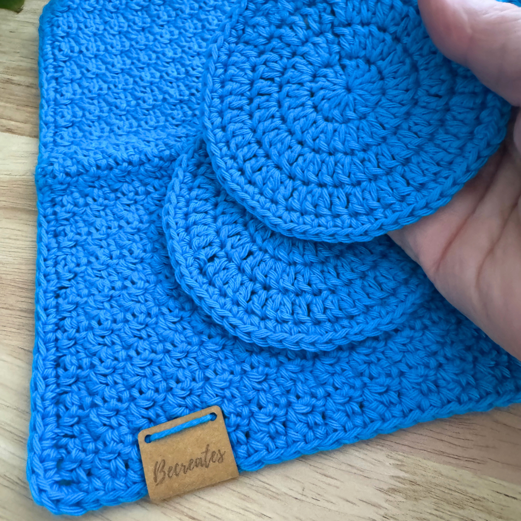 Pamper Pack - Handmade Crochet Body & Face scrubbie set - Vibrant Blue