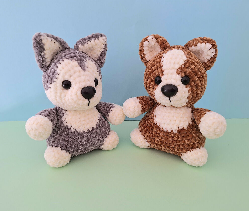 velvet crocheted dogs