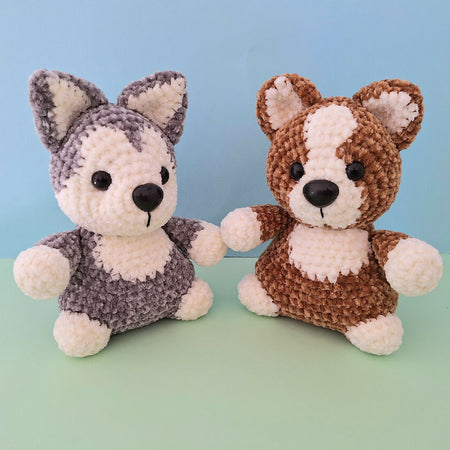 velvet crocheted dogs