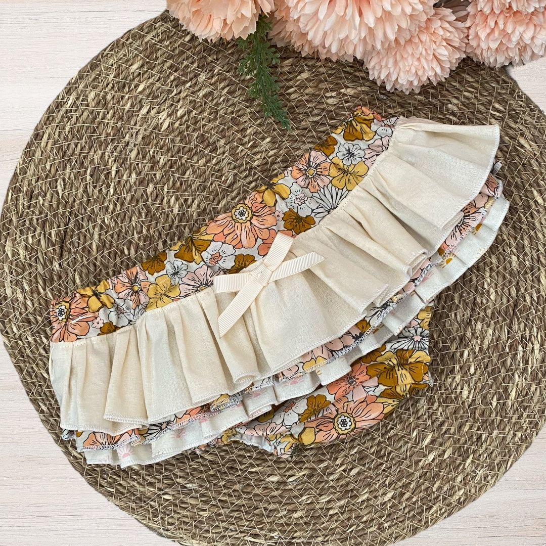 Ruffled Nappy Cover - Retro Floral