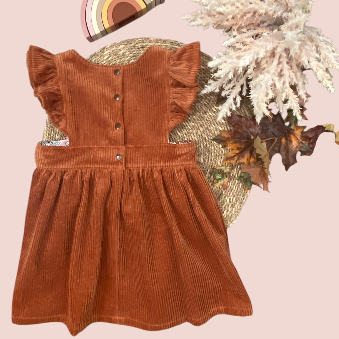 Pinafore Dress - Corduroy - Amber - Girls Dress