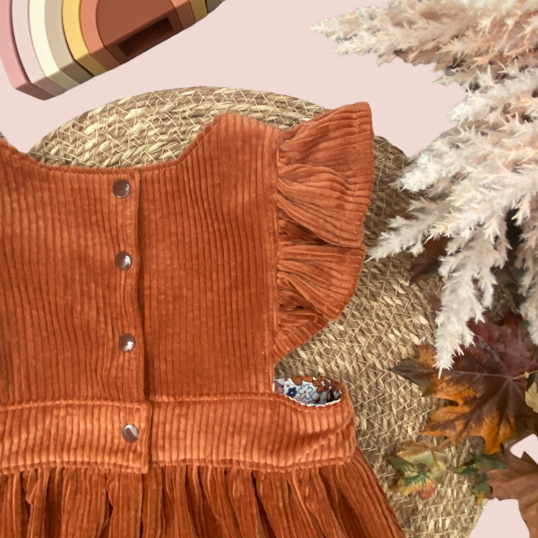 Pinafore Dress - Corduroy - Amber - Girls Dress