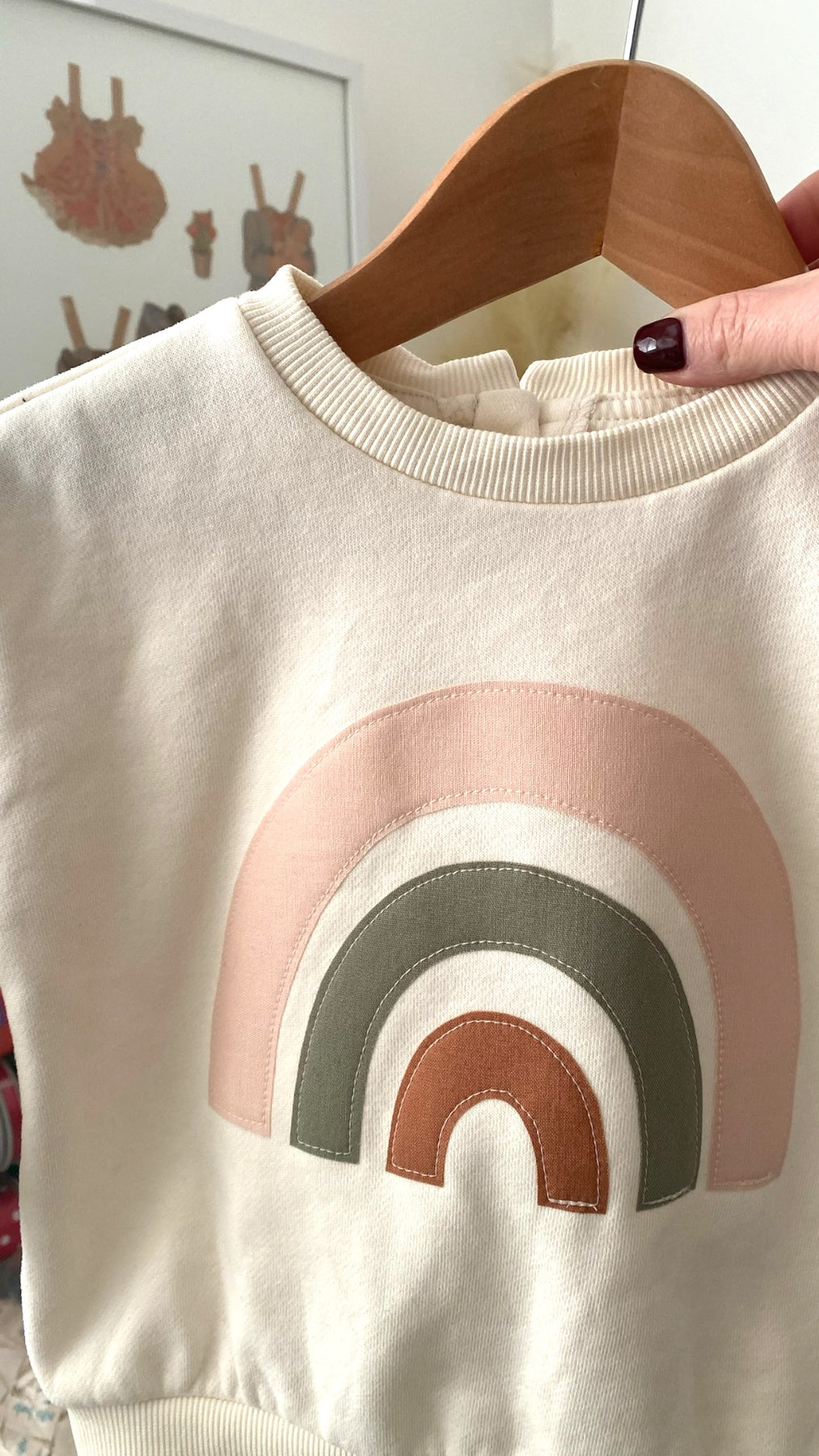Sizes 00-2 - Appliqued Fleecy Jumper - Rainbow - Pink - Sweater