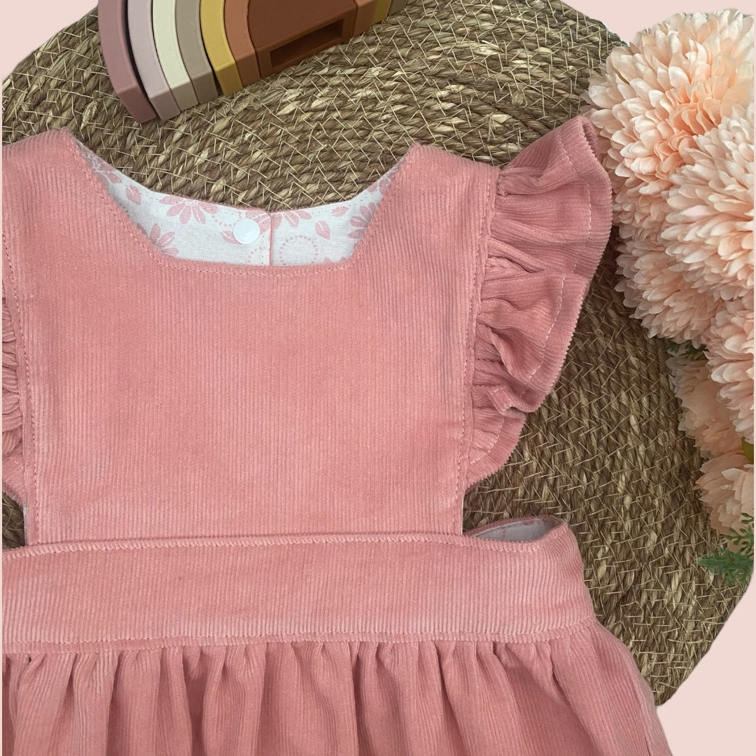 Pinafore Dress - Corduroy - Pink - Girls Dress