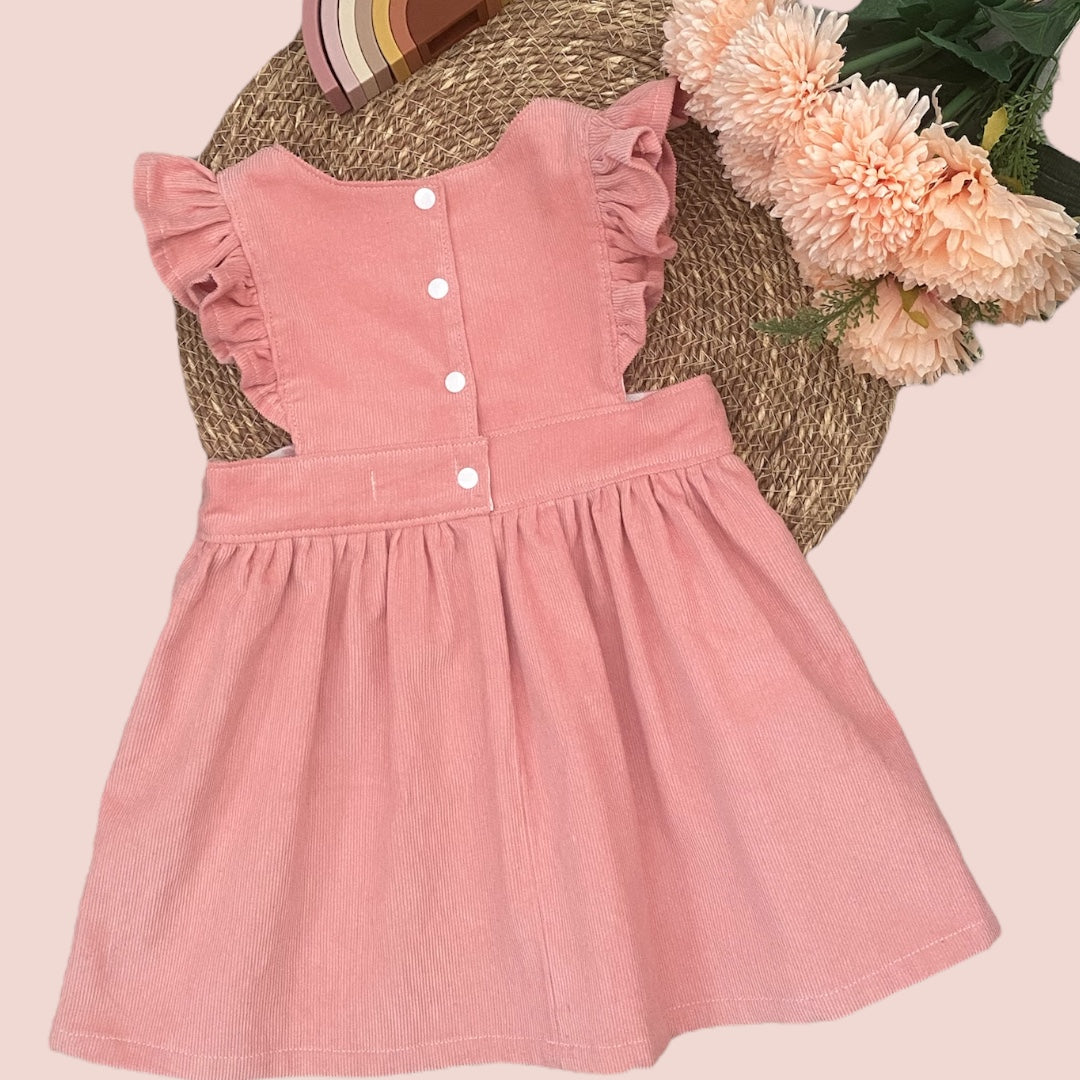 Pinafore Dress - Corduroy - Pink - Girls Dress