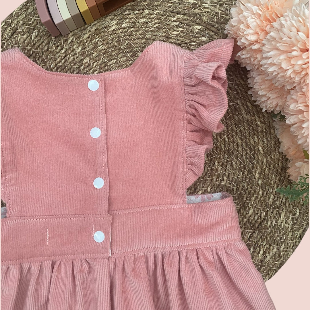 Pinafore Dress - Corduroy - Pink - Girls Dress
