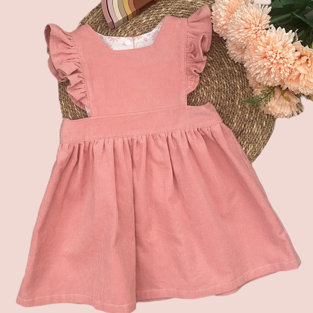 Pinafore Dress - Corduroy - Pink - Girls Dress