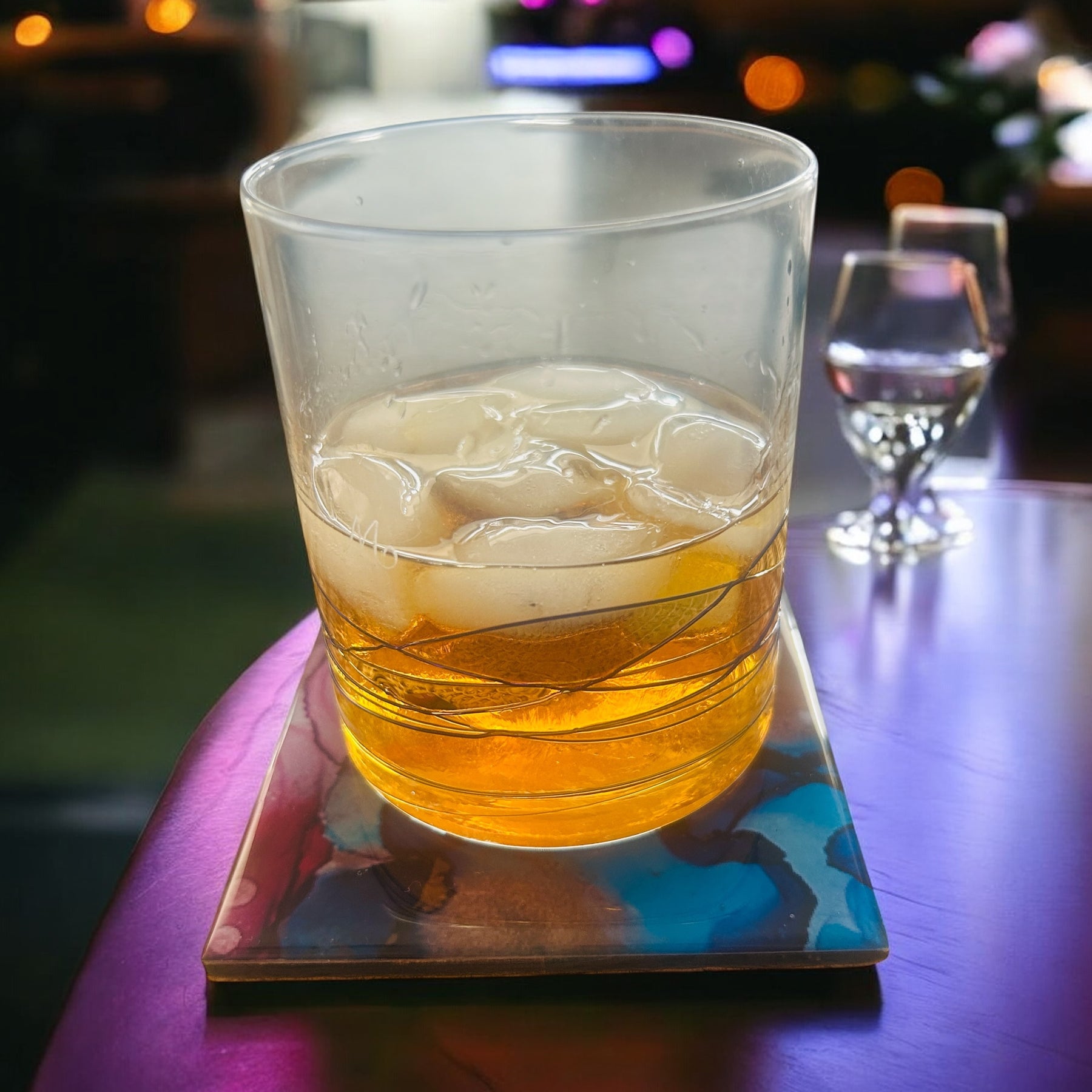 Resin/Alcohol Ink Coasters(Set of 2) Multi Colour