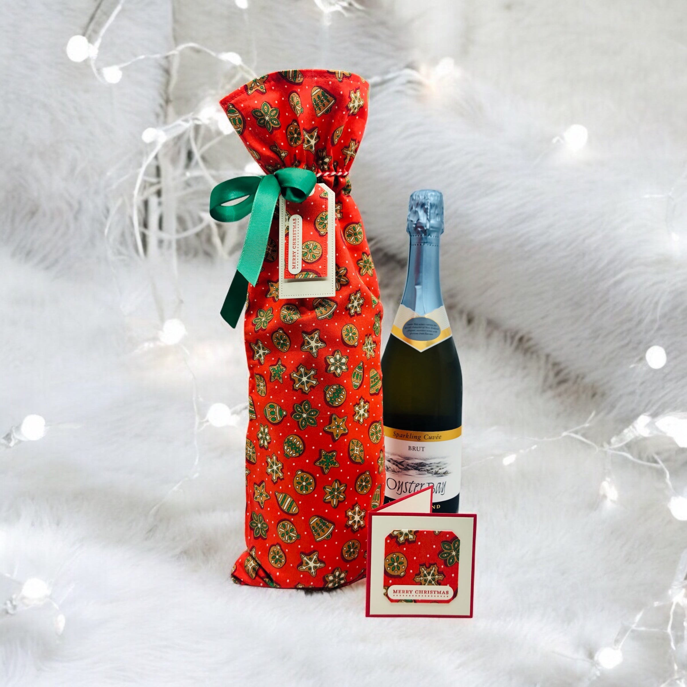 Wine/bubbles gift bag and matching card