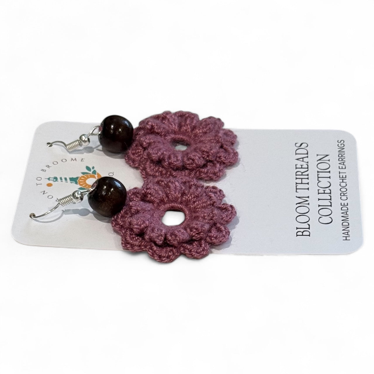 Crochet Earrings - Bloom Threads: Vintage Mauve