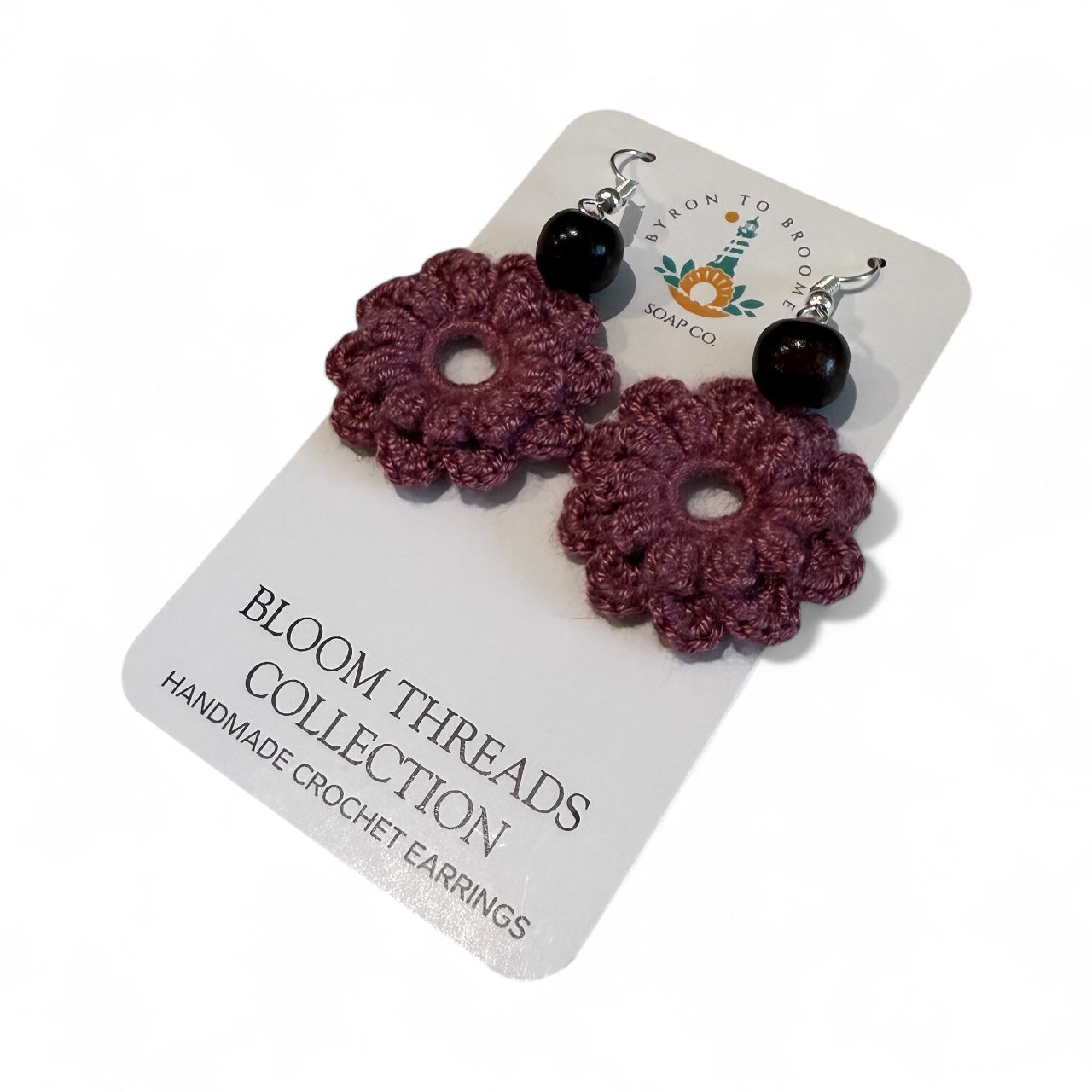 Crochet Earrings - Bloom Threads: Vintage Mauve